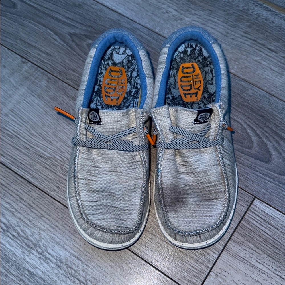 Hey Dude Gray and Blue Moccasins Slip-On Shoes